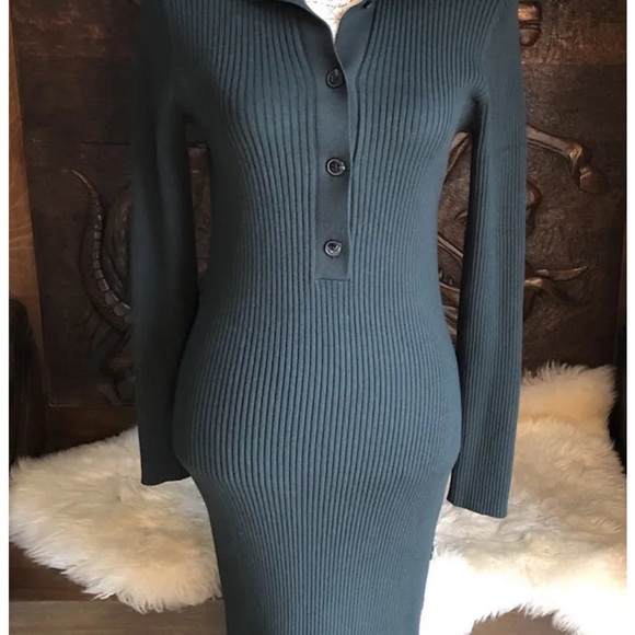 NWT Reiss Madison Dress MIDI Dark Green UK Size L - Picture 3 of 16